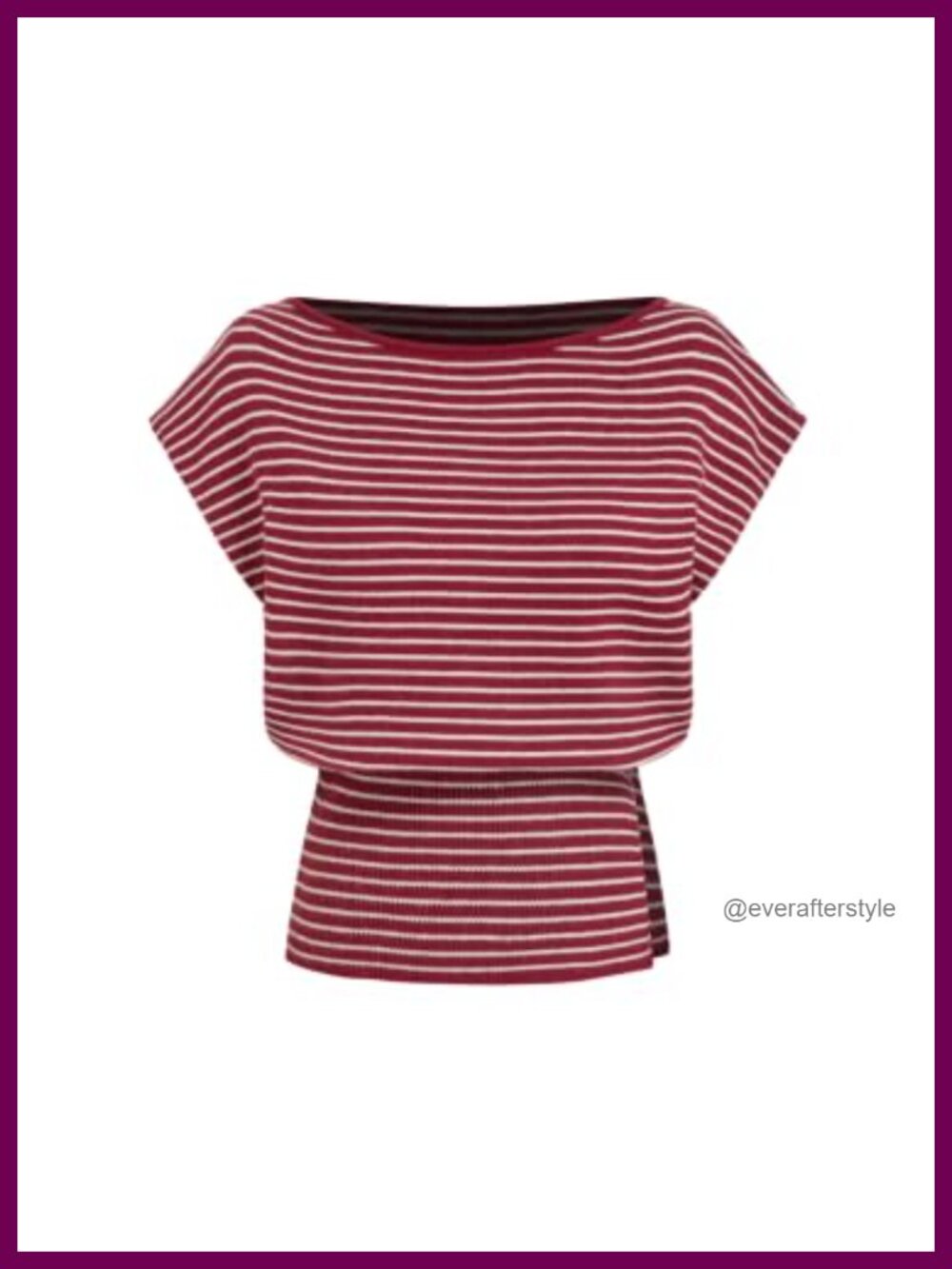 Striped Boat Neck Sweater Vest Sleeveless Split Hem Knit Top